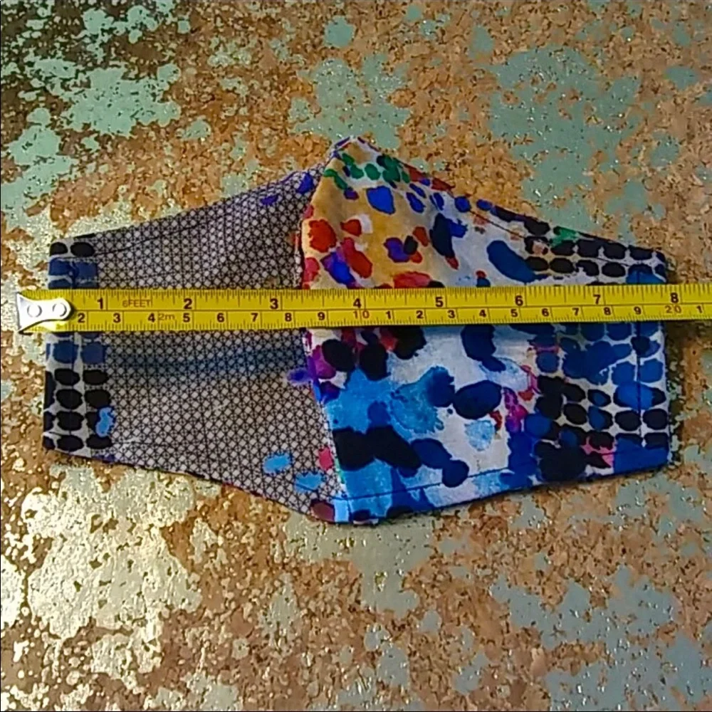 WOMEN'S “COLORFUL GRID” COTTON BLEND FACE MASK